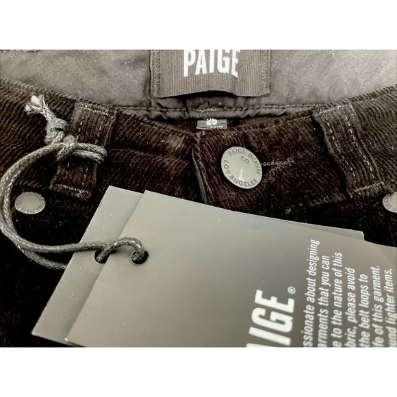 Paige Womens Ripped Skinny Corduroy Pants Black Size 26 - Picture 4 of 4